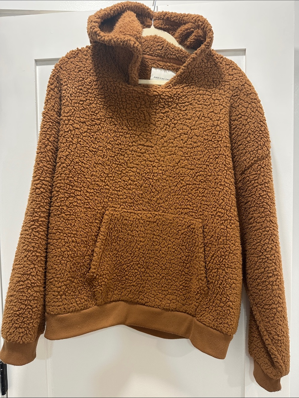 American Eagle Outfitters Sherpa Hoodie Sweater - Chestnut Brown